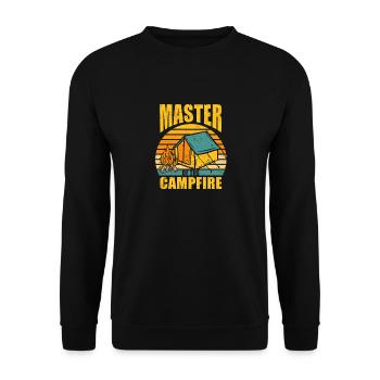 Cool master of campfire Camping Outdoor - Unisex Sweatshirt - black - Front - Alina (178cm) & Michal (187cm)