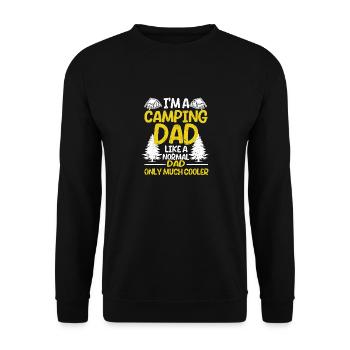 Ich bin ein Camping Dad wie ein normaler Daddy - Unisex Pullover - Schwarz - Vorne - Alina (178cm) & Michal (187cm)