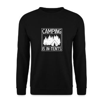 Camping is fun in tents Outdoor travel happiness - Unisex Sweatshirt - black - Front - Alina (178cm) & Michal (187cm)