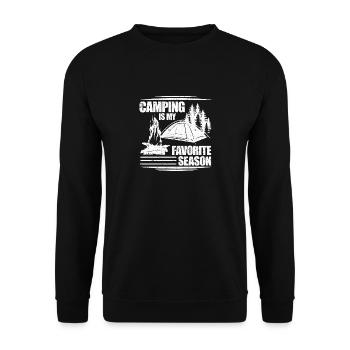 Le camping est ma saison préférée Randonnée pédestre - Sweat-shirt Unisexe - noir - Devant - Alina (178cm) & Michal (187cm)
