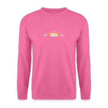 Heartbeat Camping Lustig Lagerfeuer Liebhaber Camp - Unisex Pullover - Pink - Vorne