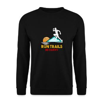 Trail Runner Running Jogging Jogger I Gift - Unisex Sweatshirt - black - Front - Alina (178cm) & Michal (187cm)