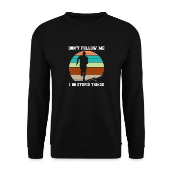Trail Runner Running Jogging Jogger I Gift - Unisex Sweatshirt - black - Front - Alina (178cm) & Michal (187cm)