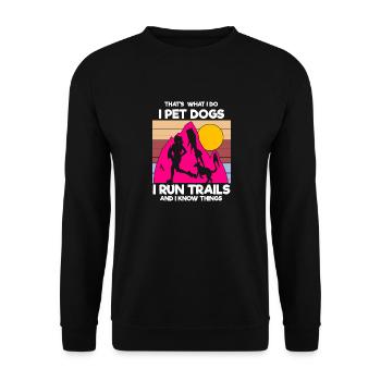 Trail Runner Running Jogging Jogger I Gift - Unisex Sweatshirt - black - Front - Alina (178cm) & Michal (187cm)
