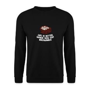 Brownie Food Bake Funny Brownies Lover Baker - Unisex Sweatshirt - black - Front - Alina (178cm) & Michal (187cm)