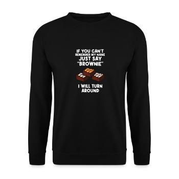 Brownie Food Bake Funny Brownies Lover Baker - Unisex Sweatshirt - black - Front - Alina (178cm) & Michal (187cm)