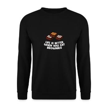 Brownies Bake Schokolade Brownie Baker - Unisex Pullover - Schwarz - Vorne - Alina (178cm) & Michal (187cm)