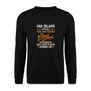 All Fun and Games, Funny Oak Island Treasure - Unisex Sweatshirt - black - Front - Alina (178cm) & Michal (187cm)