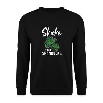 Drôle de Saint Patrick irlandais Shake Your - Sweat-shirt Unisexe - noir - Devant - Alina (178cm) & Michal (187cm)
