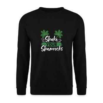 Drôle de Saint Patrick irlandais Shake Your - Sweat-shirt Unisexe - noir - Devant - Alina (178cm) & Michal (187cm)