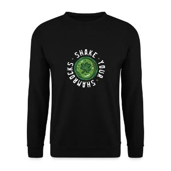 Drôle de Saint Patrick irlandais Shake Your - Sweat-shirt Unisexe - noir - Devant - Alina (178cm) & Michal (187cm)