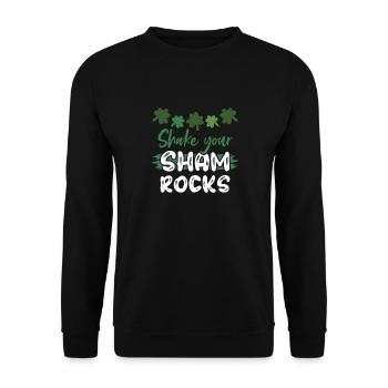Drôle de Saint Patrick irlandais Shake Your - Sweat-shirt Unisexe - noir - Devant - Alina (178cm) & Michal (187cm)