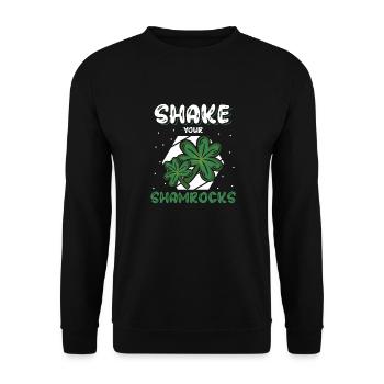 Lustige Irische Saint Patricks Day Shake Your - Unisex Pullover - Schwarz - Vorne - Alina (178cm) & Michal (187cm)