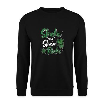 Drôle de Saint Patrick irlandais Shake Your - Sweat-shirt Unisexe - noir - Devant - Alina (178cm) & Michal (187cm)