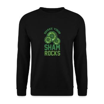 Drôle de Saint Patrick irlandais Shake Your - Sweat-shirt Unisexe - noir - Devant - Alina (178cm) & Michal (187cm)
