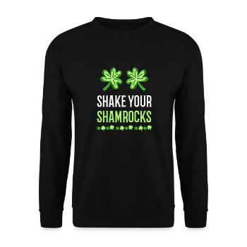 Lustige Irische Saint Patricks Day Shake Your - Unisex Pullover - Schwarz - Vorne - Alina (178cm) & Michal (187cm)