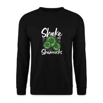Drôle de Saint Patrick irlandais Shake Your - Sweat-shirt Unisexe - noir - Devant - Alina (178cm) & Michal (187cm)