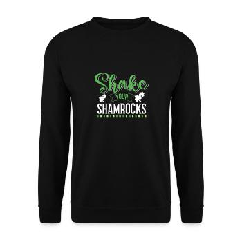 Drôle de Saint Patrick irlandais Shake Your - Sweat-shirt Unisexe - noir - Devant - Alina (178cm) & Michal (187cm)