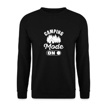 Camping Mode On Camper Wandern Berge Klettern - Unisex Pullover - Schwarz - Vorne - Alina (178cm) & Michal (187cm)