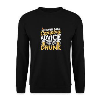 Nimm niemals Camping-Ratschläge von mir an, du wir - Unisex Pullover - Schwarz - Vorne - Alina (178cm) & Michal (187cm)