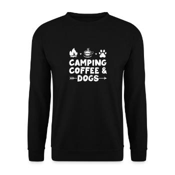 Nature Camping Coffee and Dogs Outdoor Adventure - Unisex Sweatshirt - black - Front - Alina (178cm) & Michal (187cm)