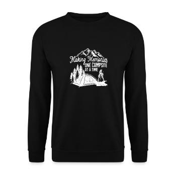 Créer des souvenirs - un camping après le - Sweat-shirt Unisexe - noir - Devant - Alina (178cm) & Michal (187cm)