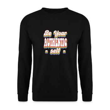 Be Your Authentic Self - Pride Rainbow LGBTQ+ - Unisex Sweatshirt - black - Front - Alina (178cm) & Michal (187cm)