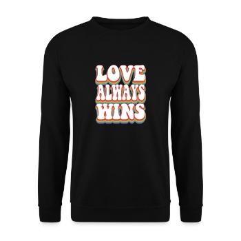 Liebe gewinnt immer Pride Rainbow LGBTQ+ - Unisex Pullover - Schwarz - Vorne - Alina (178cm) & Michal (187cm)
