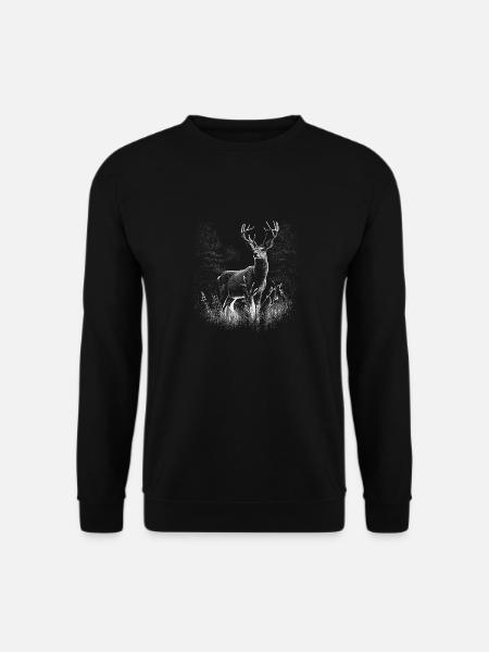 Reh in der Natur / Deer in the Nature - Unisex Pullover - Schwarz
