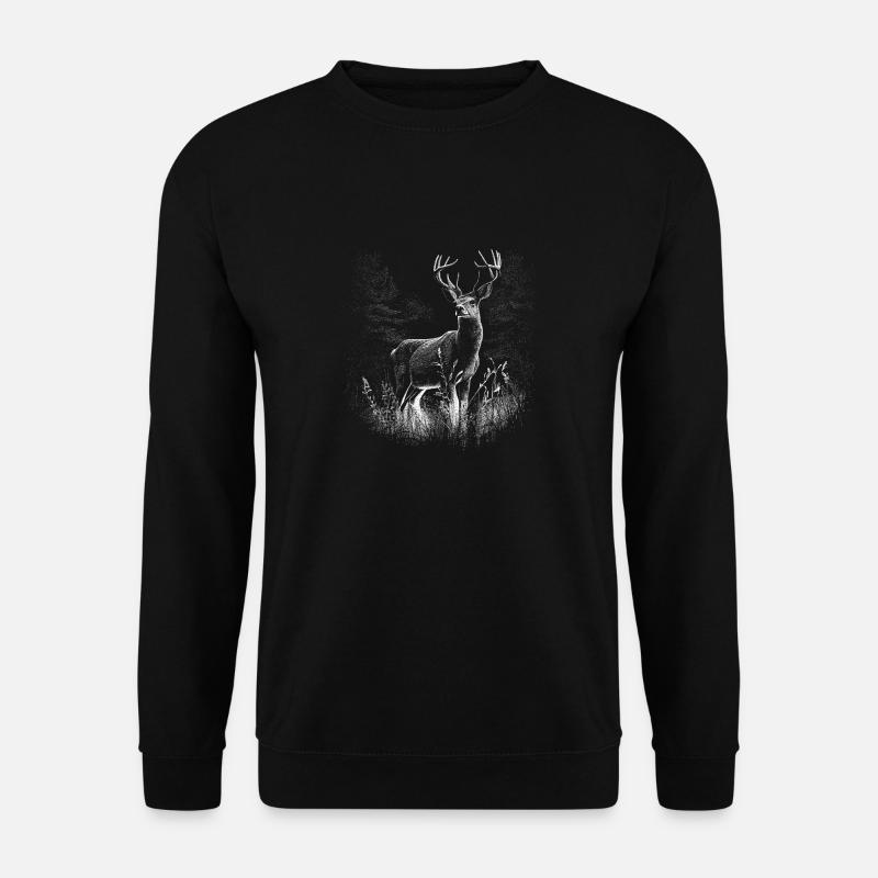 Reh in der Natur / Deer in the Nature - Unisex Pullover - Schwarz