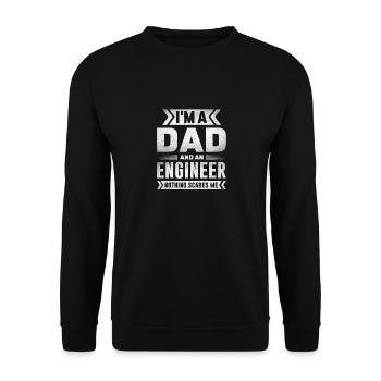 Papa Zitat Männer Papa Geburtstag Vatertag Papa - Unisex Pullover - Schwarz - Vorne - Alina (178cm) & Michal (187cm)