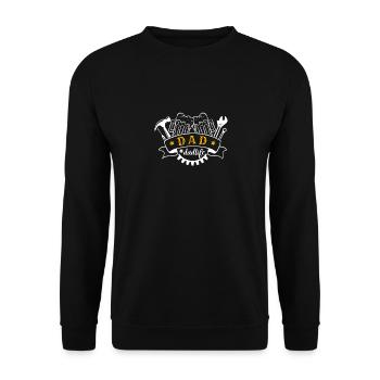 Lustiger Papa Vatertag Witz Humor Papa Sohn - Unisex Pullover - Schwarz - Vorne - Alina (178cm) & Michal (187cm)