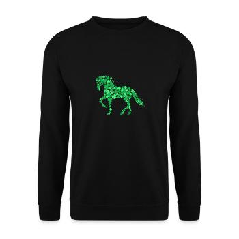 Horse Shamrock Horseback Riding Equestrian - Unisex Sweatshirt - black - Front - Alina (178cm) & Michal (187cm)