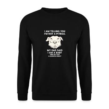 Mens Je vous dis que je ne suis pas un pitbull - Sweat-shirt Unisexe - noir - Devant - Alina (178cm) & Michal (187cm)