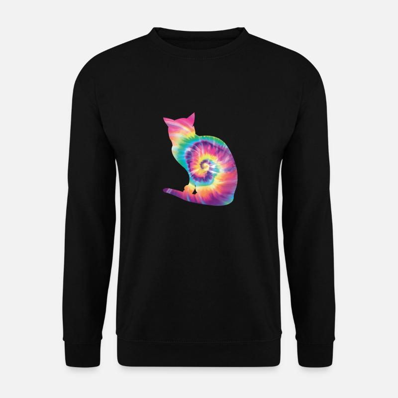 Tie Dye Katze - Unisex Pullover - Schwarz
