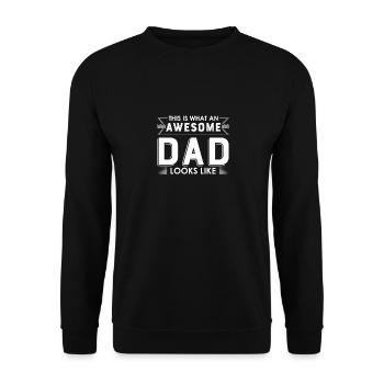 Lustiger Papa Vatertag Witz Humor Papa Sohn - Unisex Pullover - Schwarz - Vorne - Alina (178cm) & Michal (187cm)
