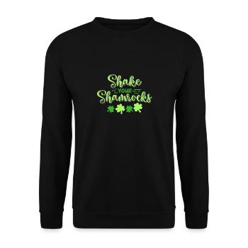 Lustige Irische Saint Patricks Day Shake Your - Unisex Pullover - Schwarz - Vorne - Alina (178cm) & Michal (187cm)