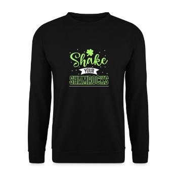 Drôle de Saint Patrick irlandais Shake Your - Sweat-shirt Unisexe - noir - Devant - Alina (178cm) & Michal (187cm)