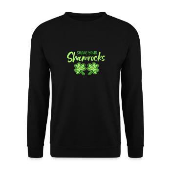 Lustige Irische Saint Patricks Day Shake Your - Unisex Pullover - Schwarz - Vorne - Alina (178cm) & Michal (187cm)