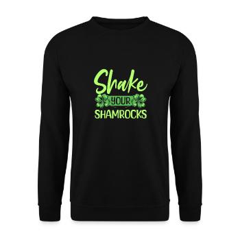 Lustige Irische Saint Patricks Day Shake Your - Unisex Pullover - Schwarz - Vorne - Alina (178cm) & Michal (187cm)