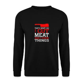 Griller Steak Porc Frotter Fumer BBQ Viande Fumoir - Sweat-shirt Unisexe - noir - Devant - Alina (178cm) & Michal (187cm)