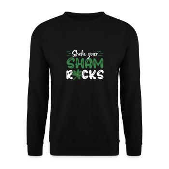 Drôle de Saint Patrick irlandais Shake Your - Sweat-shirt Unisexe - noir - Devant - Alina (178cm) & Michal (187cm)