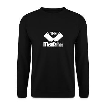 Funny Meat Lover BBQ Steak Barbecue Beef Cow - Unisex Sweatshirt - black - Front - Alina (178cm) & Michal (187cm)