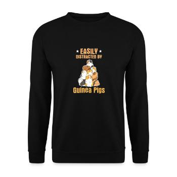 Citation cochon d’Inde pour un amoureux de la Guinée - Sweat-shirt Unisexe - noir - Devant - Alina (178cm) & Michal (187cm)