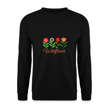 Wildflower vintage colorful - Unisex Sweatshirt - black - Front - Alina (178cm) & Michal (187cm)