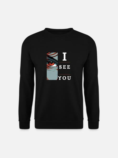 I see you geheimnissvolles Comic-Auge, feminin, - Unisex Pullover - Schwarz