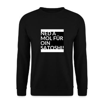 Ned a mol für oin Satoshi Crypto Bitcoin - Unisex Pullover - Schwarz - Vorne - Alina (178cm) & Michal (187cm)