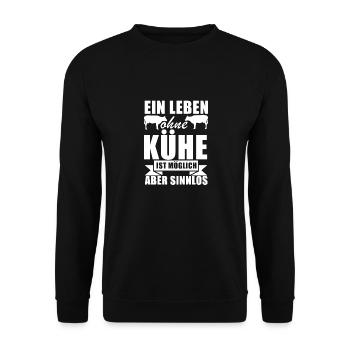 Landwirt Bauer Farmer - Unisex Pullover - Schwarz - Vorne - Alina (178cm) & Michal (187cm)