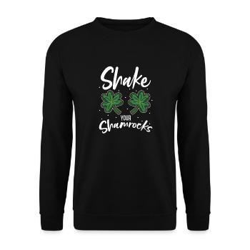 Drôle de Saint Patrick irlandais Shake Your - Sweat-shirt Unisexe - noir - Devant - Alina (178cm) & Michal (187cm)