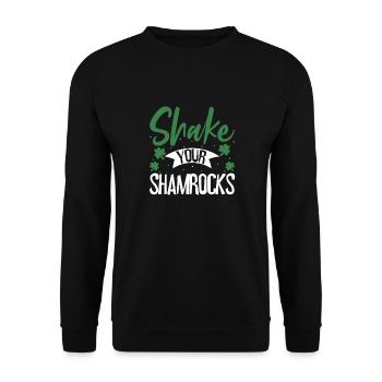 Drôle de Saint Patrick irlandais Shake Your - Sweat-shirt Unisexe - noir - Devant - Alina (178cm) & Michal (187cm)